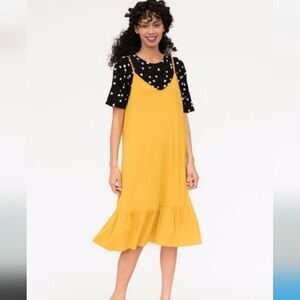 NWT Agnes & Dora Slip Dress Sundress Yellow Sunflower Ruffle